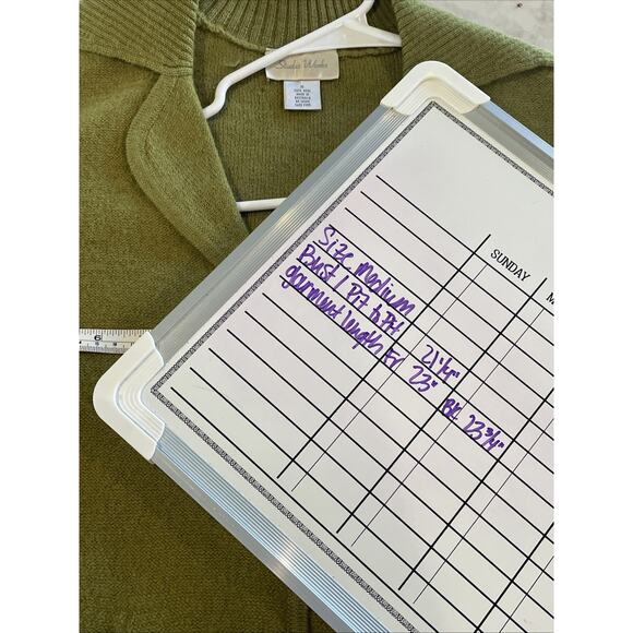 Vintage Studio Works Women's 100% Wool Cardigan Sweater Sz M Retro Lagenlook - Picture 8 of 12